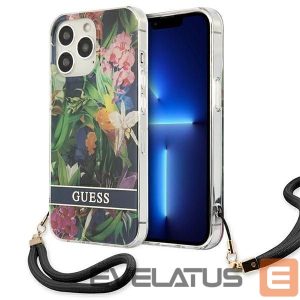 Чехол на заднюю панель Guess  Guess GUHCP13LHFLSB iPhone 13 Pro / 13 6.1" blue/blue hardcase Flower Strap