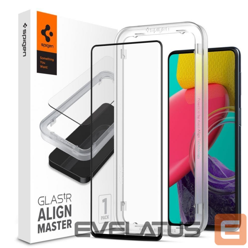Защитное стекло Spigen Spigen ALM Glass FC Tempered Glass for Samsung Galaxy M53 5G - Black