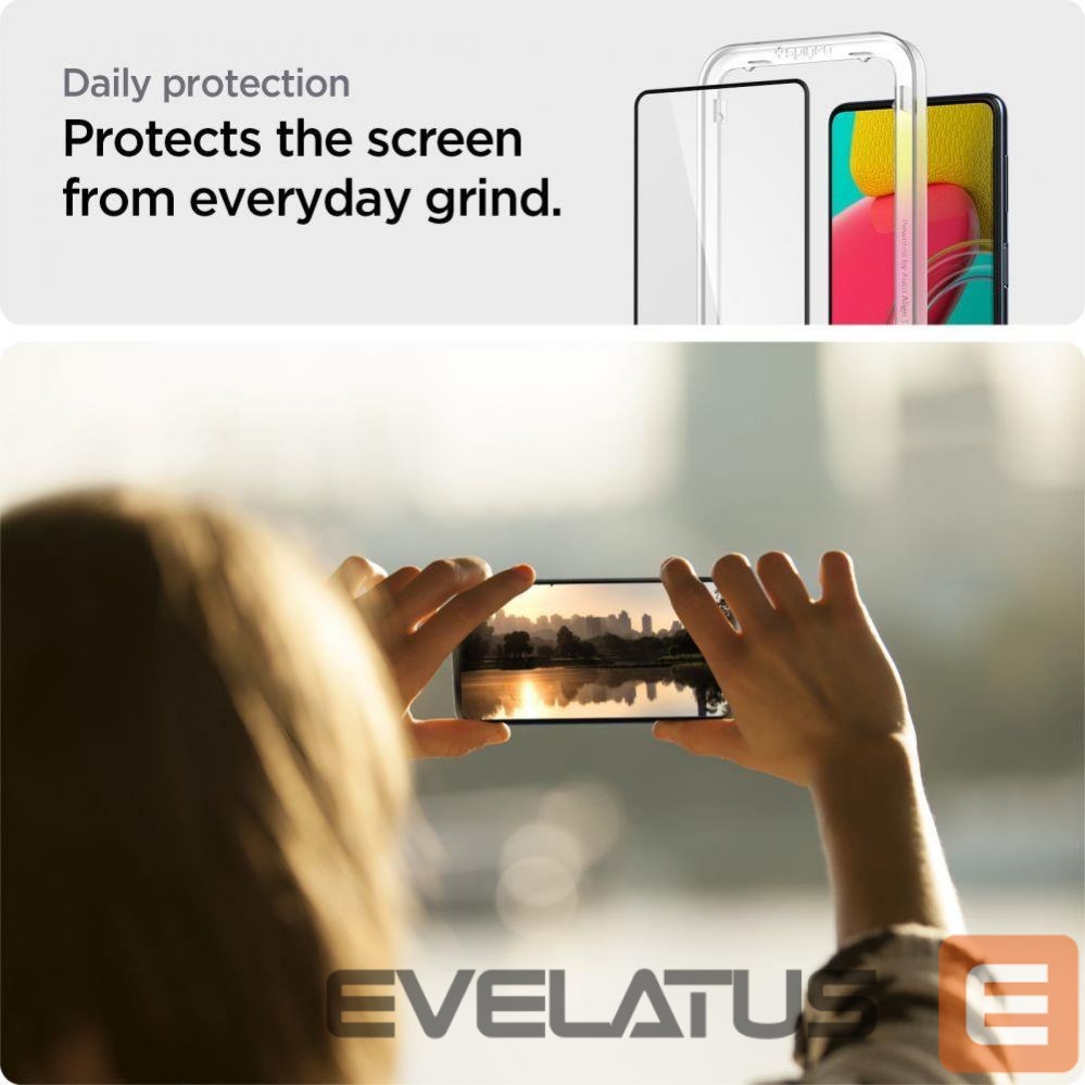 Защитное стекло Spigen Spigen ALM Glass FC Tempered Glass for Samsung Galaxy M53 5G - Black