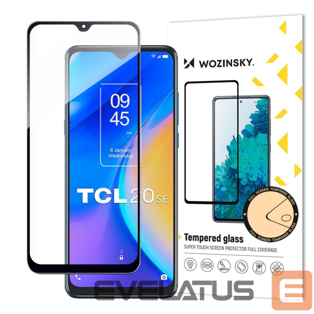Защитное стекло Wozinsky Wozinsky Full Glue Tempered Glass Tempered Glass for TCL 20 SE 9H Full Screen with Black Frame