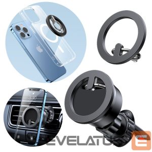 Авто держатель Joyroom  Joyroom kit multifunctional magnetic car holder ring phone support black (JR-ZS294) 