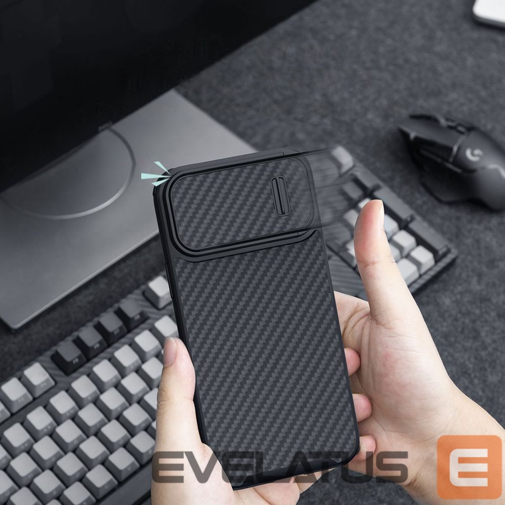 Чехол на заднюю панель Nillkin Nillkin Synthetic Fiber S Case iPhone 14 Pro Max case with camera cover, black