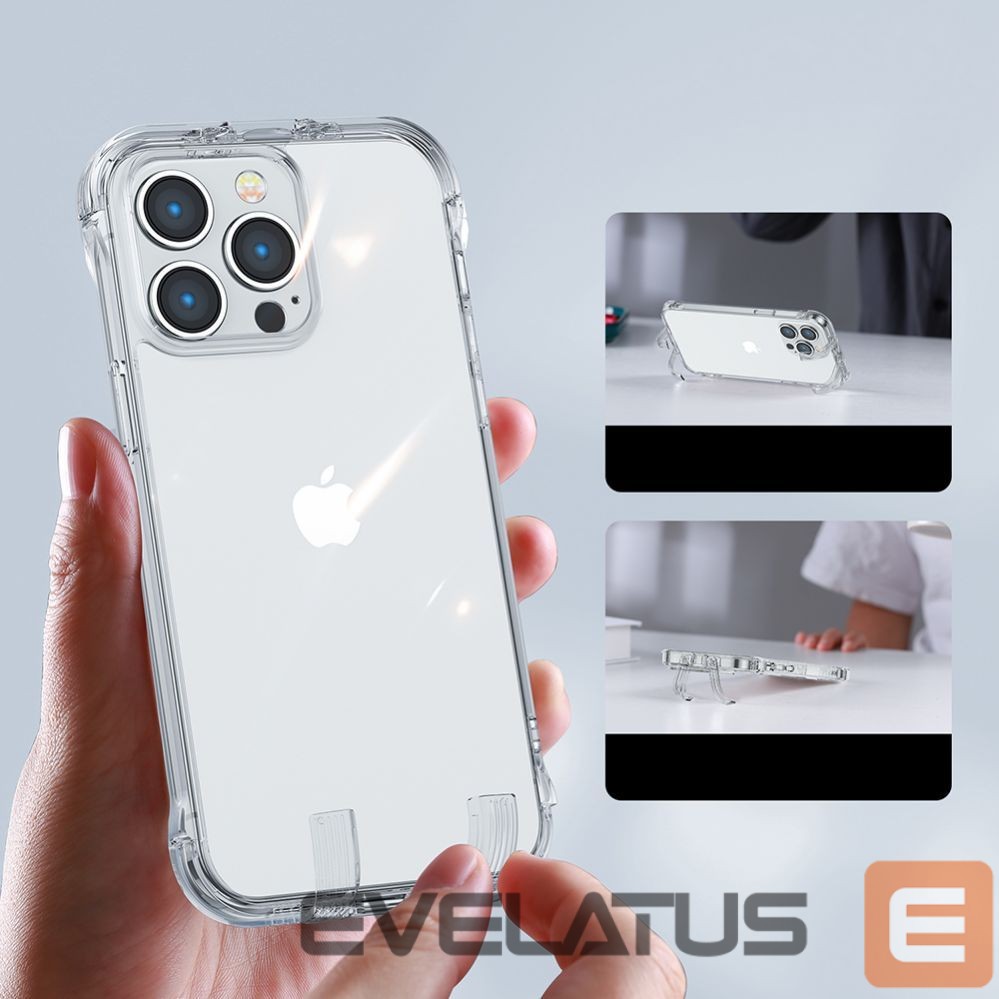 Чехол на заднюю панель Joyroom Joyroom Defender Series Case Cover for iPhone 14 Pro Max Armored Hook Cover Stand Clear (JR-14H4)