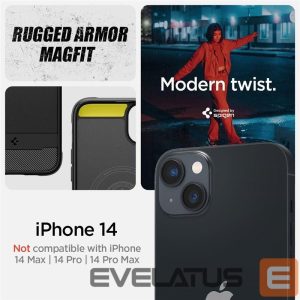 Чехол на заднюю панель Spigen  Spigen Rugged Armor Mag Case with MagSafe for iPhone 14 - Matte Black 