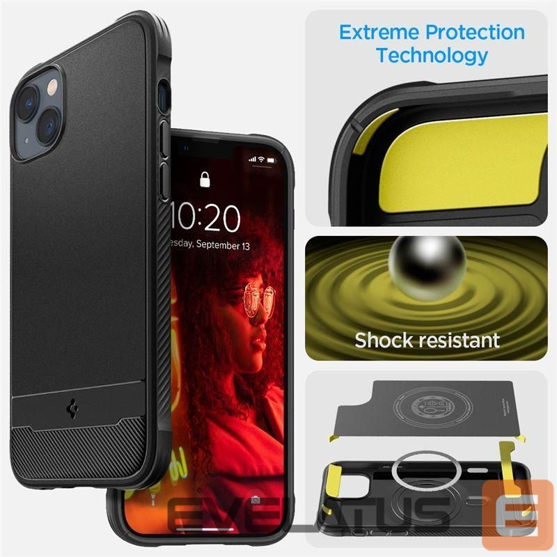 Чехол на заднюю панель Spigen Spigen Rugged Armor Mag Case with MagSafe for iPhone 14 - Matte Black