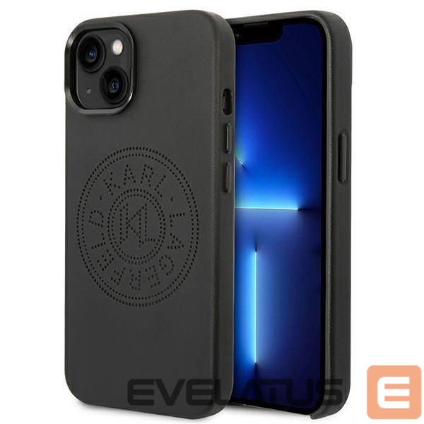 Чехол на заднюю панель Karl Lagerfeld Karl Lagerfeld Leather Perforated Logo Case for iPhone 14 Plus - Black