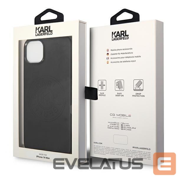 Чехол на заднюю панель Karl Lagerfeld Karl Lagerfeld Leather Perforated Logo Case for iPhone 14 Plus - Black