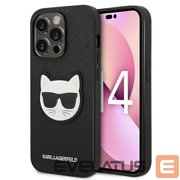 Чехол на заднюю панель Karl Lagerfeld Karl Lagerfeld KLHCP14XSAPCHK iPhone 14 Pro Max 6,7" hardcase czarny/black Saffiano Choupette Head Patch