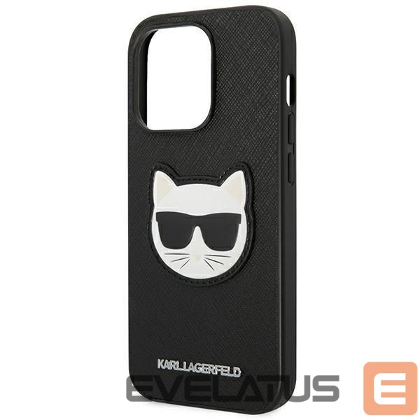 Чехол на заднюю панель Karl Lagerfeld Karl Lagerfeld KLHCP14XSAPCHK iPhone 14 Pro Max 6,7" hardcase czarny/black Saffiano Choupette Head Patch