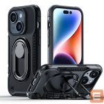 Чехол на заднюю панель Joyroom  Joyroom Dual Hinge case for iPhone 14 armored case with a stand and a ring holder black 