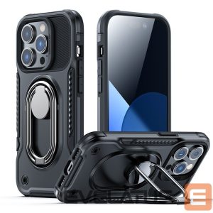 Чехол на заднюю панель Joyroom  Joyroom Dual Hinge case for iPhone 14 Pro armored case with a stand and a ring holder black 