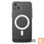 Чехол на заднюю панель Hurtel - Clear Magnetic Case with MagSafe for iPhone 14 Plus with silver ring - transparent 