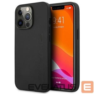 Чехол на заднюю панель Mercedes-Benz  AMG AMHCP14XDOLBK iPhone 14 Pro Max 6.7 "black / black hardcase Leather Hot Stamped 