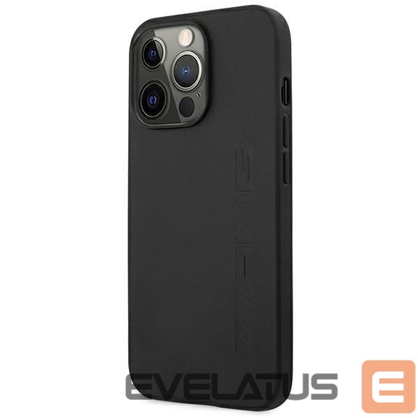 Чехол на заднюю панель Mercedes-Benz AMG AMHCP14XDOLBK iPhone 14 Pro Max 6.7 "black / black hardcase Leather Hot Stamped