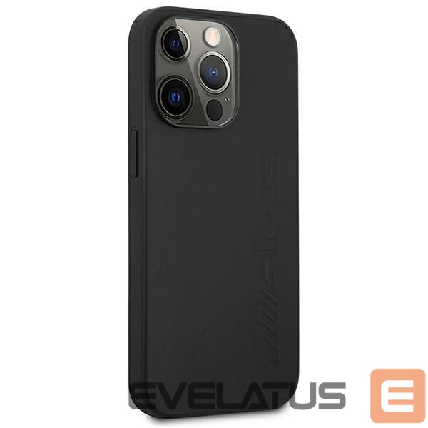 Чехол на заднюю панель Mercedes-Benz AMG AMHCP14XDOLBK iPhone 14 Pro Max 6.7 "black / black hardcase Leather Hot Stamped
