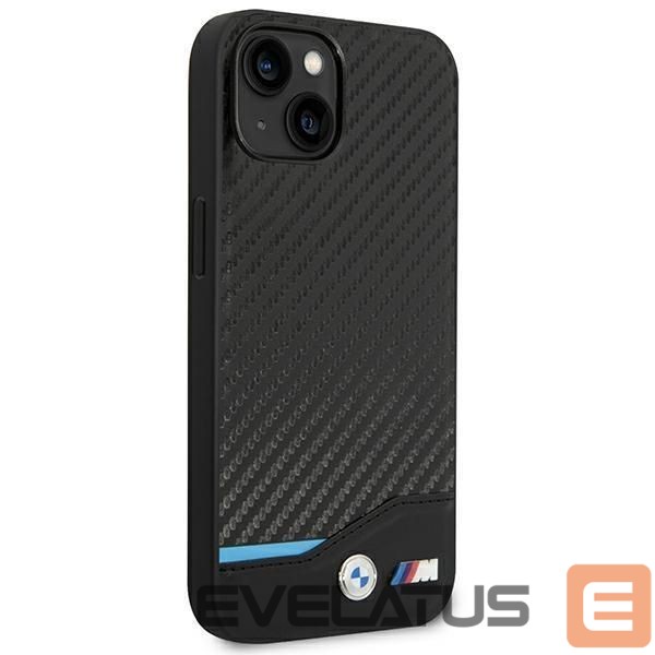 Чехол на заднюю панель BMW Case BMW BMHCP14M22NBCK iPhone 14 Plus 6.7 "black / black Leather Carbon