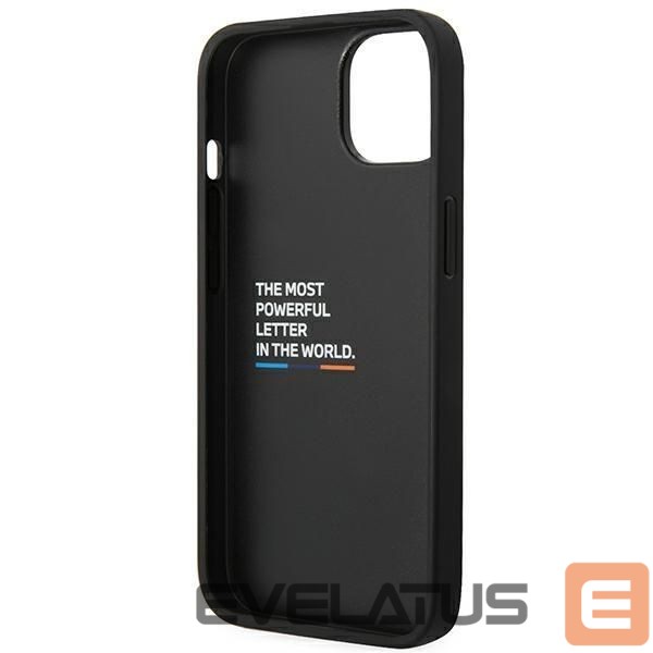 Чехол на заднюю панель BMW Case BMW BMHCP14M22PTDK iPhone 14 Plus 6.7 "black / black Leather Stamp Tricolor