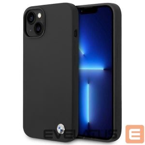 Чехол на заднюю панель BMW  Case BMW BMHCP14MSILBK iPhone 14 Plus 6.7" black/black Silicone Metal Logo 