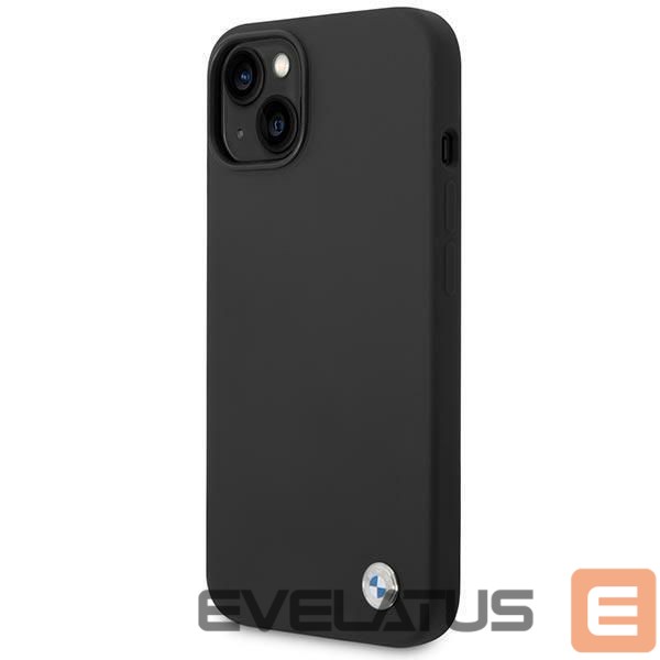 Чехол на заднюю панель BMW BMW Silicone Metal Logo Case for iPhone 14 - Black