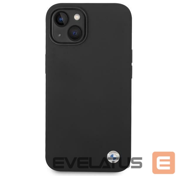 Чехол на заднюю панель BMW BMW Silicone Metal Logo Case for iPhone 14 - Black