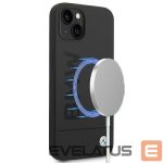 Чехол на заднюю панель BMW  Case BMW BMHMP14MSLBLBK iPhone 14 Plus 6.7 "black / black hardcase Silicone Signature Logo Magsafe 