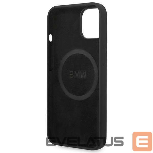 Чехол на заднюю панель BMW Case BMW BMHMP14MSLBLBK iPhone 14 Plus 6.7 "black / black hardcase Silicone Signature Logo Magsafe