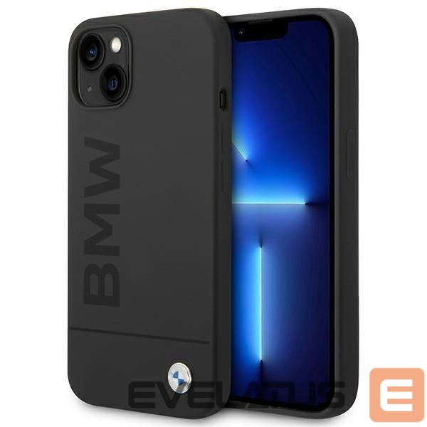 Чехол на заднюю панель BMW Case BMW BMHMP14MSLBLBK iPhone 14 Plus 6.7 "black / black hardcase Silicone Signature Logo Magsafe