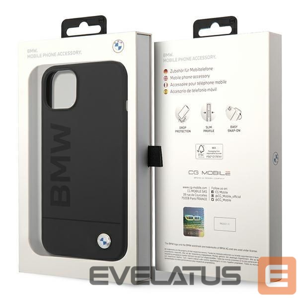 Чехол на заднюю панель BMW Case BMW BMHMP14MSLBLBK iPhone 14 Plus 6.7 "black / black hardcase Silicone Signature Logo Magsafe