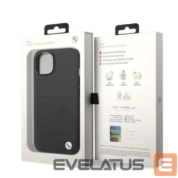 Чехол на заднюю панель BMW Case BMW BMHMP14MSLLBK iPhone 14 Plus 6.7 "black / black hardcase Signature Logo Imprint Magsafe