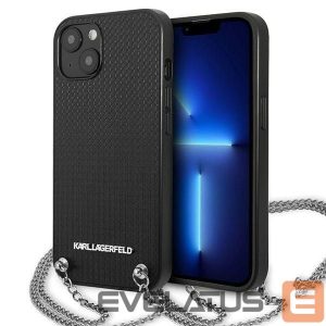 Чехол на заднюю панель Karl Lagerfeld  Karl Lagerfeld KLHCP13SPMK iPhone 13 mini 5,4 "hardcase black / black Leather Textured and Chain 