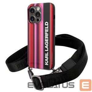 Чехол на заднюю панель Karl Lagerfeld  Karl Lagerfeld Color Stripes Strap Case for iPhone 14 Pro - Pink 