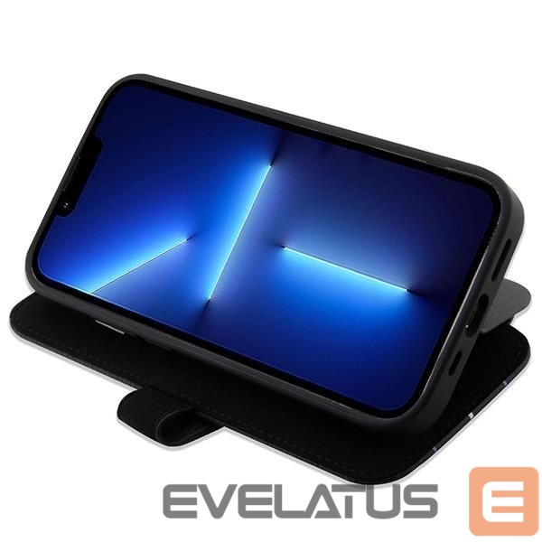 Чехол на заднюю панель BMW Case BMW BMBKP14L22RVSK iPhone 14 Pro 6.1" black/black bookcase Leather Stamp Blue Lines