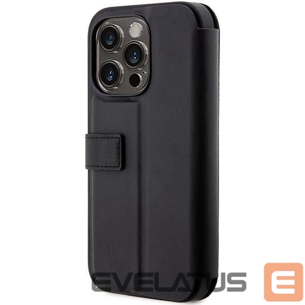 Чехол на заднюю панель BMW Case BMW BMBKP14L22RVSK iPhone 14 Pro 6.1" black/black bookcase Leather Stamp Blue Lines