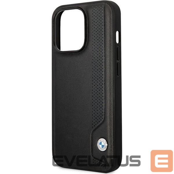 Чехол на заднюю панель BMW Case BMW BMHCP14L22RBDK iPhone 14 Pro 6.1" black/black hardcase Leather Blue Dots