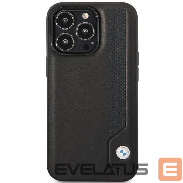 Чехол на заднюю панель BMW Case BMW BMHCP14L22RBDK iPhone 14 Pro 6.1" black/black hardcase Leather Blue Dots
