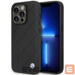 Чехол на заднюю панель BMW  Case BMW BMHCP14L22RQDK iPhone 14 Pro 6.1" black/black Leather Quilted 