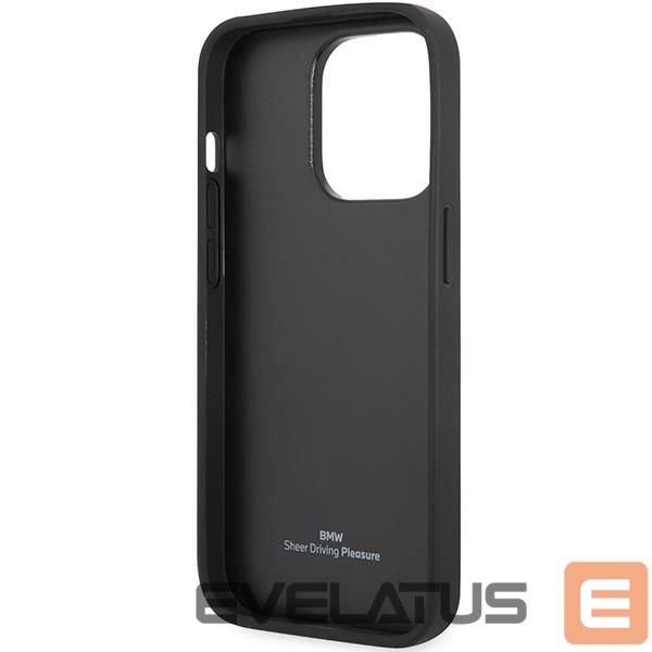 Чехол на заднюю панель BMW Case BMW BMHCP14L22RQDK iPhone 14 Pro 6.1" black/black Leather Quilted