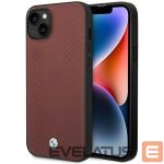 Чехол на заднюю панель BMW  Case BMW BMHCP14S22RFGR iPhone 14 6.1" Burgundy/burgundy Leather Diamond Pattern 