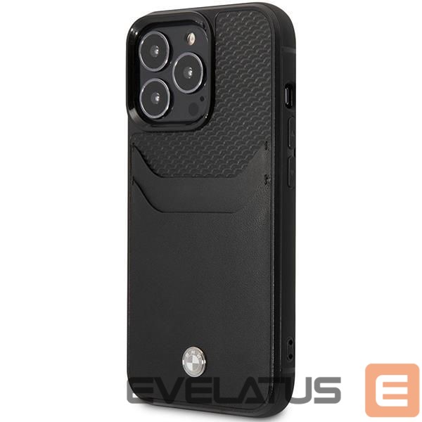 Чехол на заднюю панель BMW Case BMW BMHCP14X22RSEPK iPhone 14 Pro Max 6.7" black/black Leather Card Slot