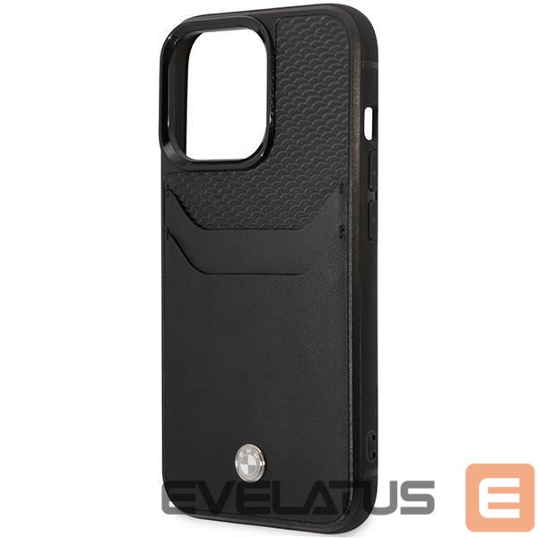 Чехол на заднюю панель BMW Case BMW BMHCP14X22RSEPK iPhone 14 Pro Max 6.7" black/black Leather Card Slot