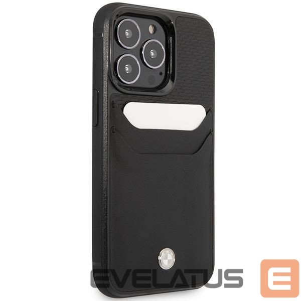 Чехол на заднюю панель BMW Case BMW BMHCP14X22RSEPK iPhone 14 Pro Max 6.7" black/black Leather Card Slot