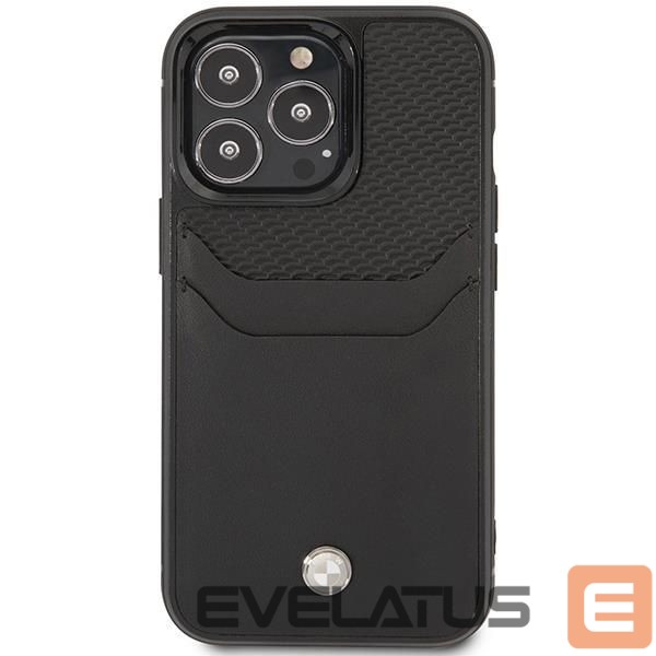 Чехол на заднюю панель BMW Case BMW BMHCP14X22RSEPK iPhone 14 Pro Max 6.7" black/black Leather Card Slot