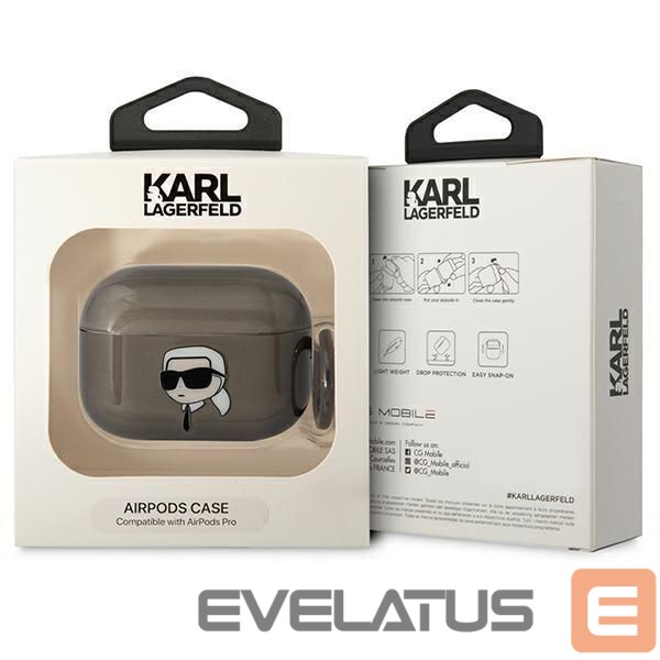 Чехол на заднюю панель Karl Lagerfeld Karl Lagerfeld KLAPHNIKTCK AirPods Pro cover black/black Karl's Head