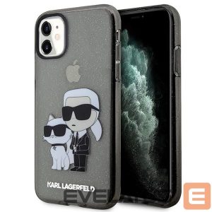 Чехол на заднюю панель Karl Lagerfeld  Karl Lagerfeld KLHCN61HNKCTGK iPhone 11 / Xr 6.1" black/black hardcase Gliter Karl&Choupette 