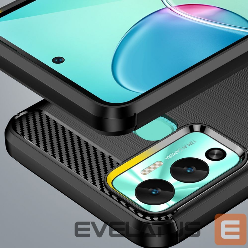 Чехол на заднюю панель Hurtel Carbon Case case for Infinix Hot 12 Play NFC / Hot 12 Play flexible silicone carbon cover black