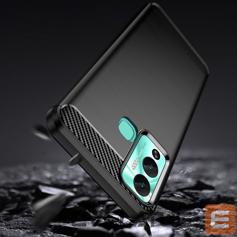 Чехол на заднюю панель Hurtel Carbon Case case for Infinix Hot 12 Play NFC / Hot 12 Play flexible silicone carbon cover black