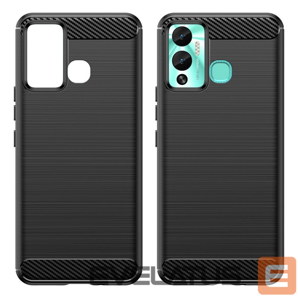 Чехол на заднюю панель Hurtel Carbon Case case for Infinix Hot 12 Play NFC / Hot 12 Play flexible silicone carbon cover black