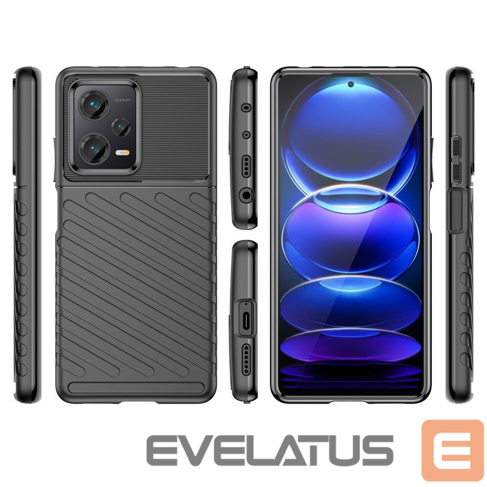 Чехол на заднюю панель Hurtel Thunder Case case for Xiaomi Redmi Note 12 Pro+ silicone armor case black