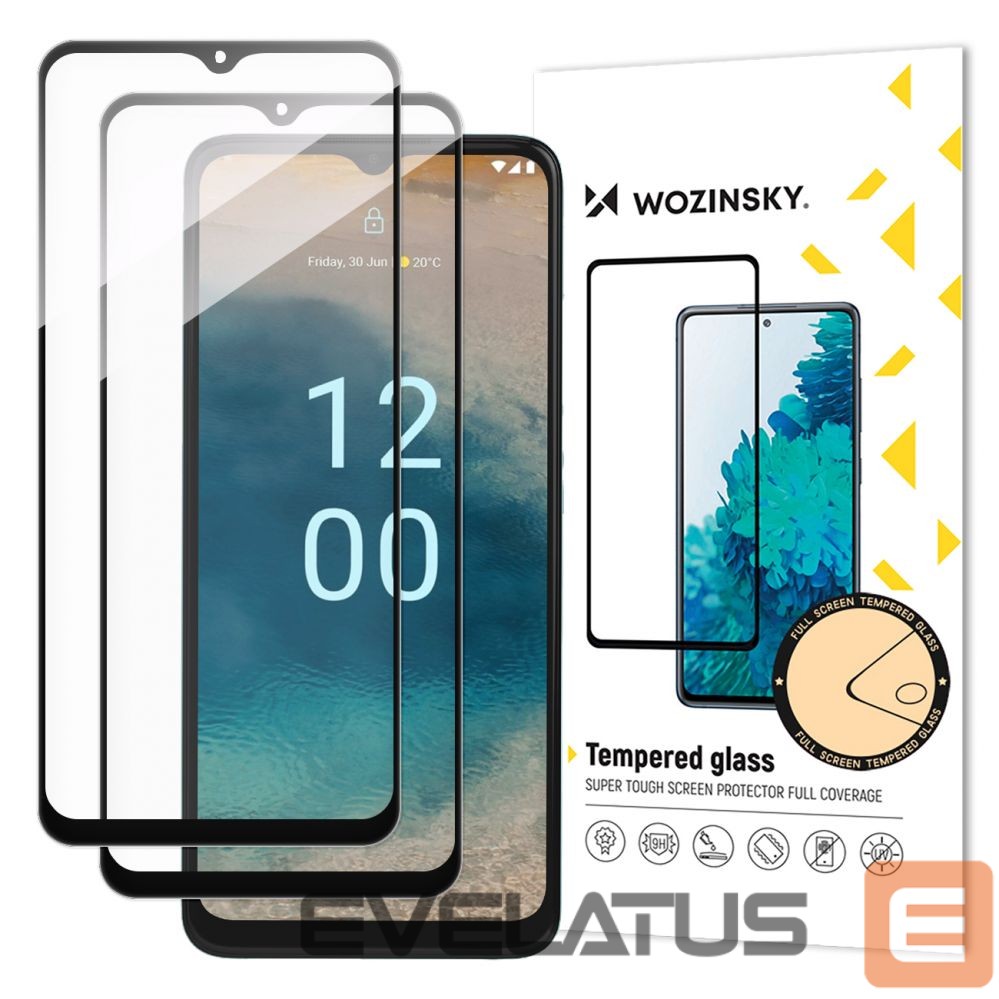 Защитное стекло Wozinsky - Wozinsky Full Glue Tempered Glass 2x Tempered Glass For Nokia G22 9H Full Screen Full Cover With Black Frame