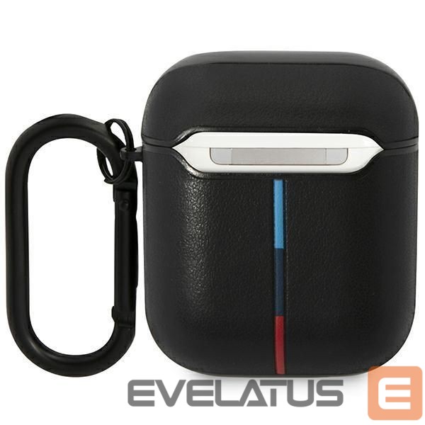Чехол на заднюю панель BMW BMW BMA222PVTK AirPods 1/2 cover black/black Leather Curved Line